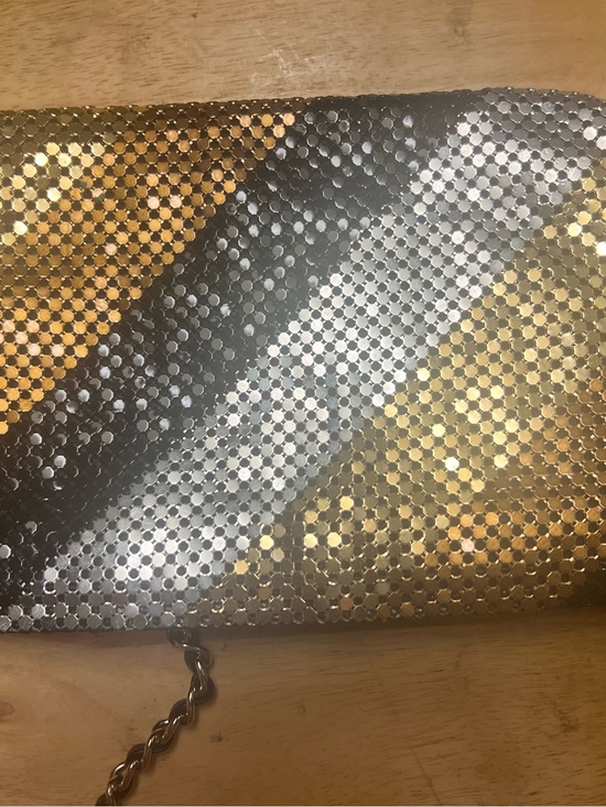 Handbags - Metallic Gold and Silver Sequin Crossbody Clutch